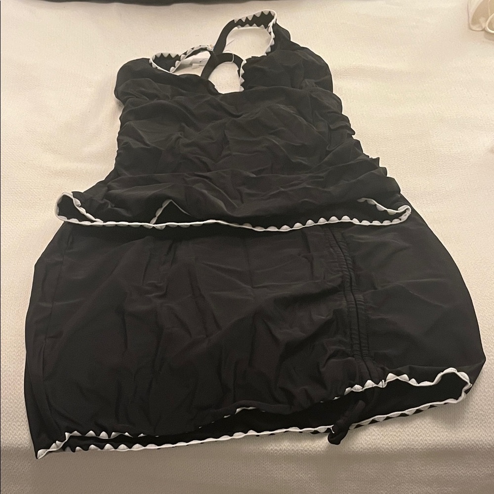 Black and White Women's Swim Dress